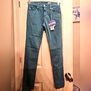 AG Adriano Goldschmied Women's Teal High-Rise The Farrah Skinny Jeans sz 25 NEW